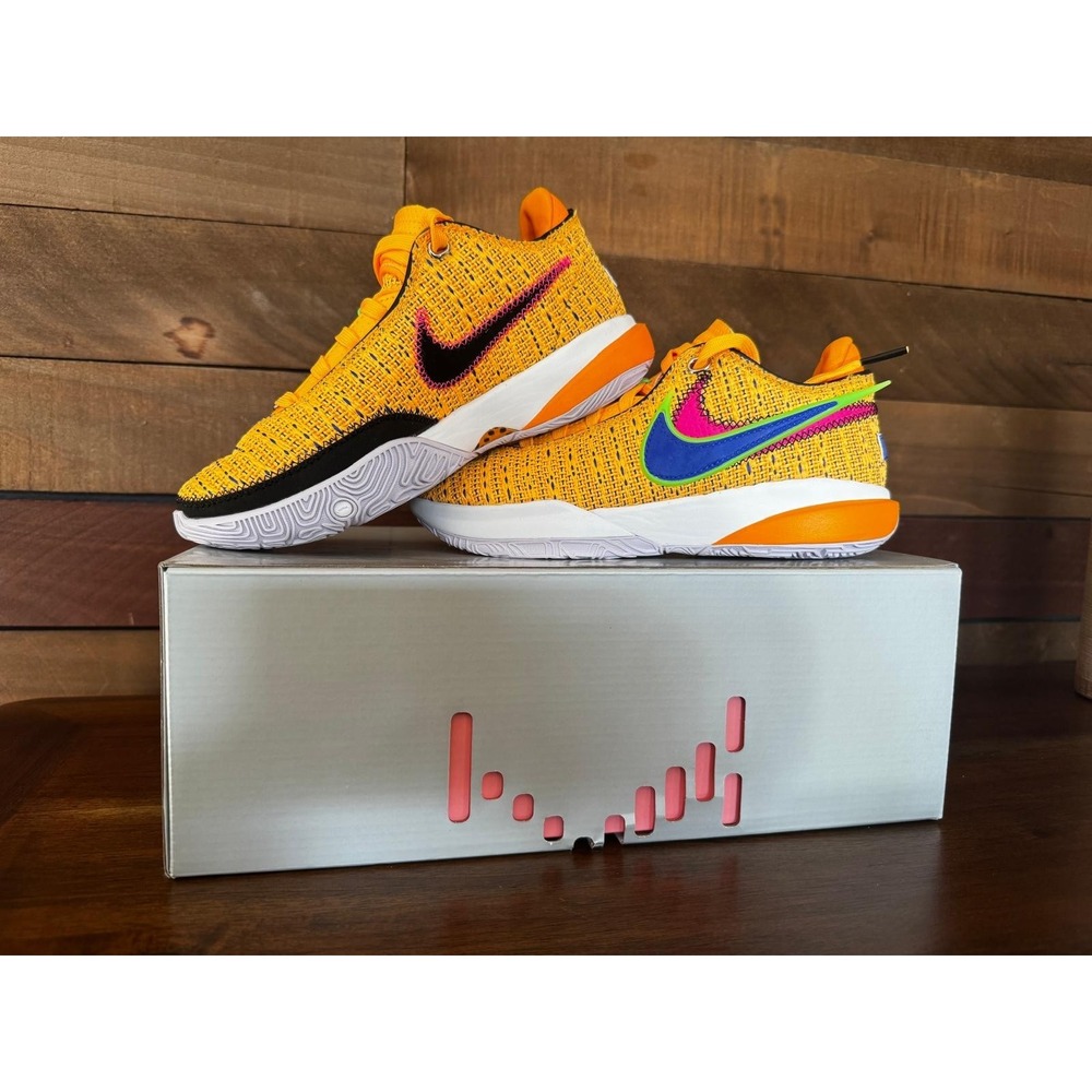 Nike Women's LeBron 20 James Gang Basketball Shoes Size 7 Orange White NIB - Picture 5 of 5